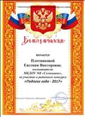 Благодарность за участие в Районном конкурсе "Педагог года - 2017"